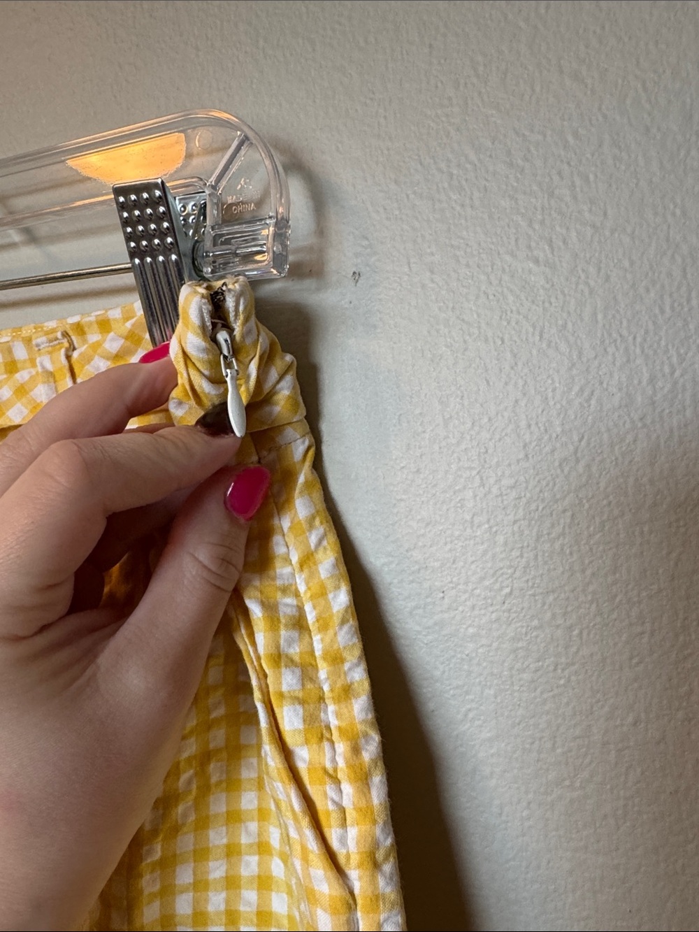 A New Day Yellow and White Gingham Tie-Belt Women’s Shorts - Picture 3 of 6